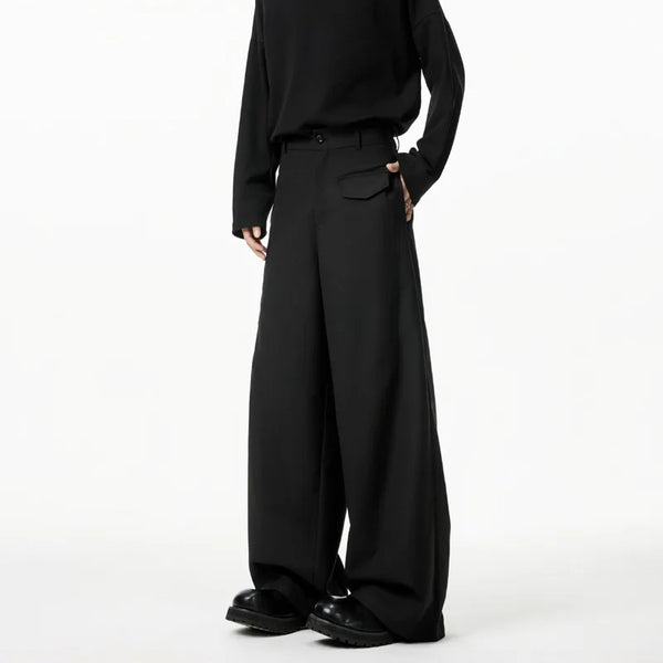 Khaki Suit Loose Wide-Leg