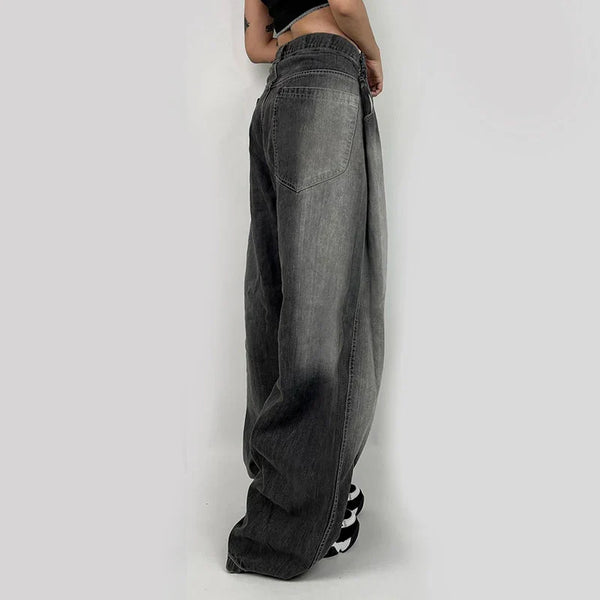 Women High-Rise Bell Leg Denim alternatif görünüm