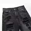 Torn Ease Black Denim Shorts