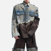 Versatile Mosaic Denim & Leather Jacket