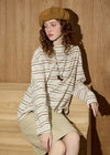 Nostalgia Chic Line-Pattern Long Sleeve T-Shirt