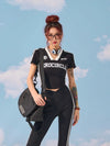 Nostalgia Washed-Out Aesthetic V-Neck Cropped T-Shirt