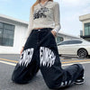 Streertwear Black Stellar Print High Denim