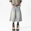 Sleek Heritage Rinse Straight Cropped Denim Shorts