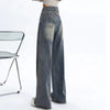 Y2K İspanyol Paça Jean Pantolon, yakın çekim — Navra Wear