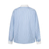 Stitch-Accent Stripe Long Sleeve Top