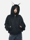 Stud Ear Dark Patchwork Hood
