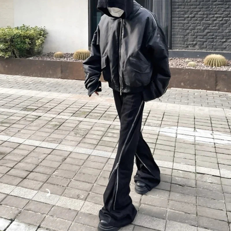 Y2K Zip High Fashion Trousers