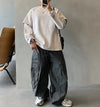 Oversize Basic Sweatshirt, kombin görünüm — Navra Wear