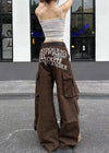 Academia Style Wide Fit Grunge Denim Utility Denim