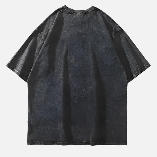 Back-In-Time Retro-Faded Harajuku Style Cartoon T-Shirt alternatif görünüm