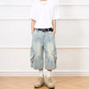 Faded Heritage Summer Utility Denim Shorts