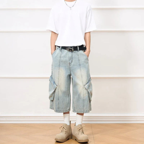 Faded Heritage Summer Utility Denim Shorts