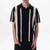 City-Block Chilled Refined Bar-Print Hollow Out Cardigan