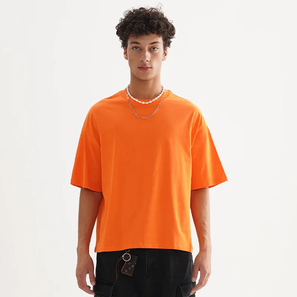 Washed-Out Drop-Shoulder Drop Shoulder Cotton T-Shirt alternatif görünüm