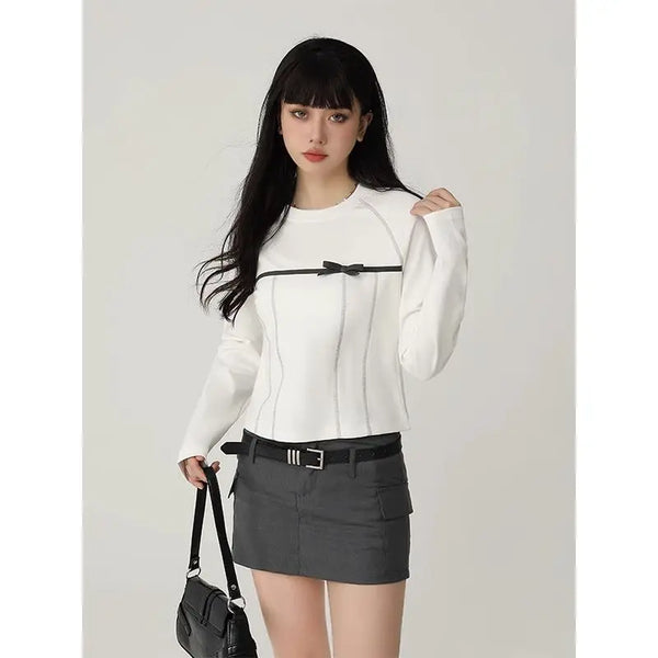 Revival Freedom-State Bow Long Sleeve T-Shirt alternatif görünüm