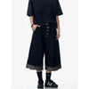Metro 2000s Black Seoul Style Dark Denim Shorts