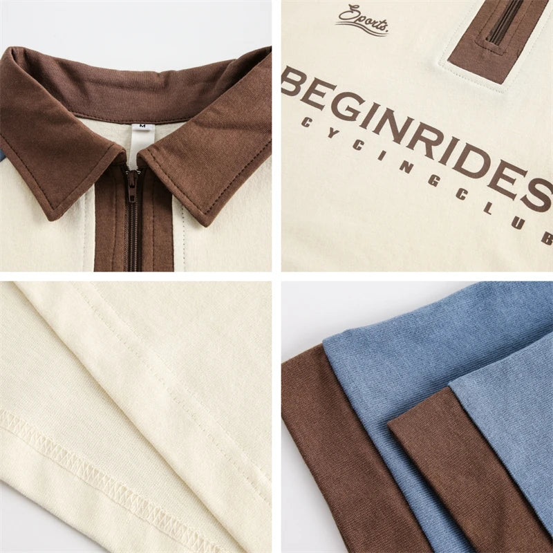 Yarış Baskılı Polo Yaka Tişört, yan görünüm — Navra Wear
