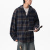 Plaid Drawstring Hood Easy Shirt