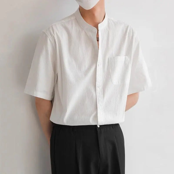 Silk K-Style Lightweight Camp Collar Top alternatif görünüm