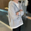 Relaxed Solid V-Neck Sweatshirt