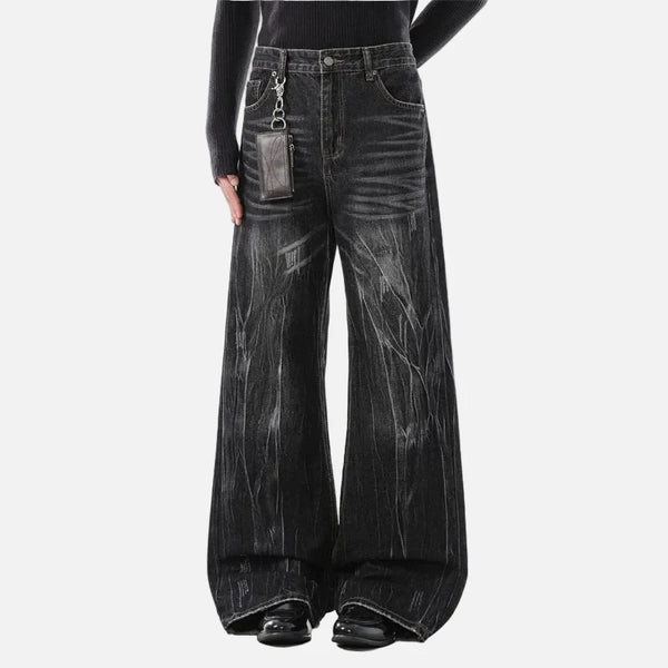 Metro Lightning Pattern Heritage Bell Leg Denim