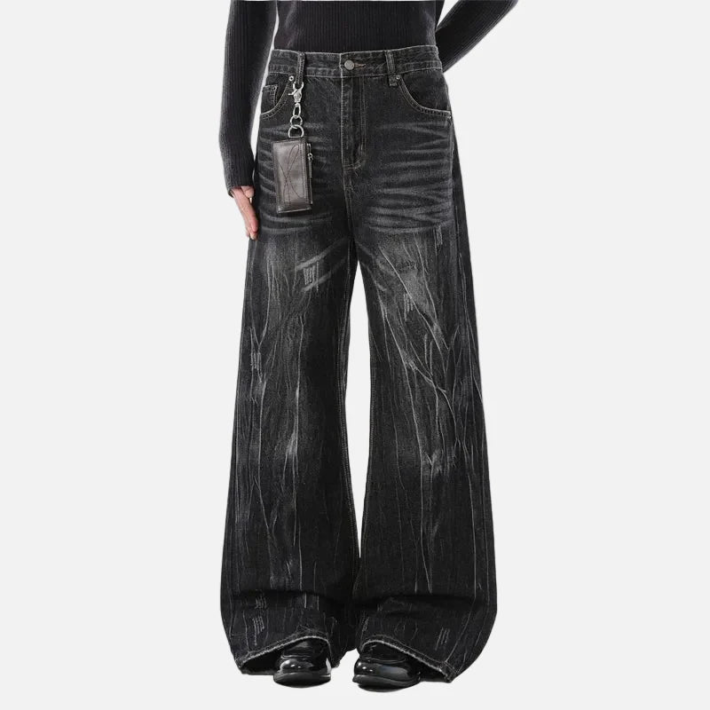 Metro Lightning Pattern Heritage Bell Leg Denim