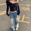 Comfortable Rinse Low Rise Bell Denim