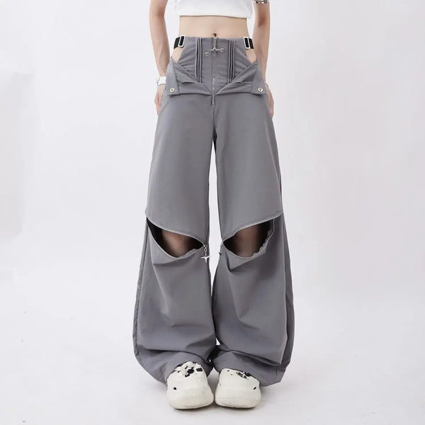 Zip Cargo High-Rise Trousers alternatif görünüm