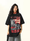 Versatile Old School Illustrated Crew Neck T-Shirt