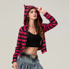 Crimson Stripe Zip Vintage Top