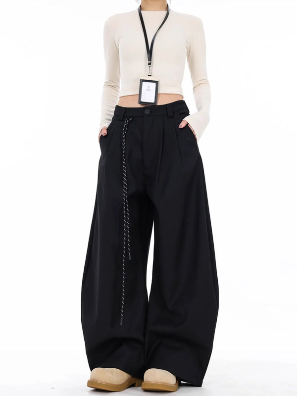 Black High-Rise Straight Suit alternatif görünüm