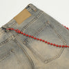 Vintage Zincir Baskılı Jean Pantolon, yakın çekim — Navra Wear