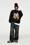 Kuru Kafa Baskılı Sweatshirt, model üzerinde — Navra Wear