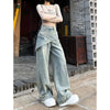 2000s Sleek Heritage Mosaic Blue Relaxed Denim