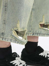 Faded Straight Fit Cropped Denim Shorts