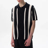 City-Block Chilled Refined Bar-Print Hollow Out Cardigan