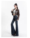 Women Classic High Waisted Bell Denim