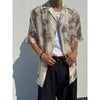Grid Print Half-Sleeve Oversize Top