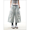 Metro Sleek Heritage High-Rise Blue Relaxed Denim Shorts