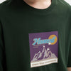 Block-Color Color Mountain Illustrated T-Shirt