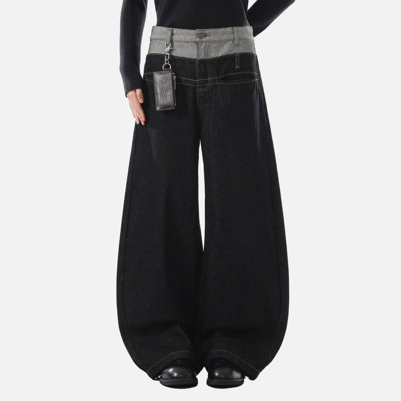 Black Faded Mosaic Easy Cut Denim
