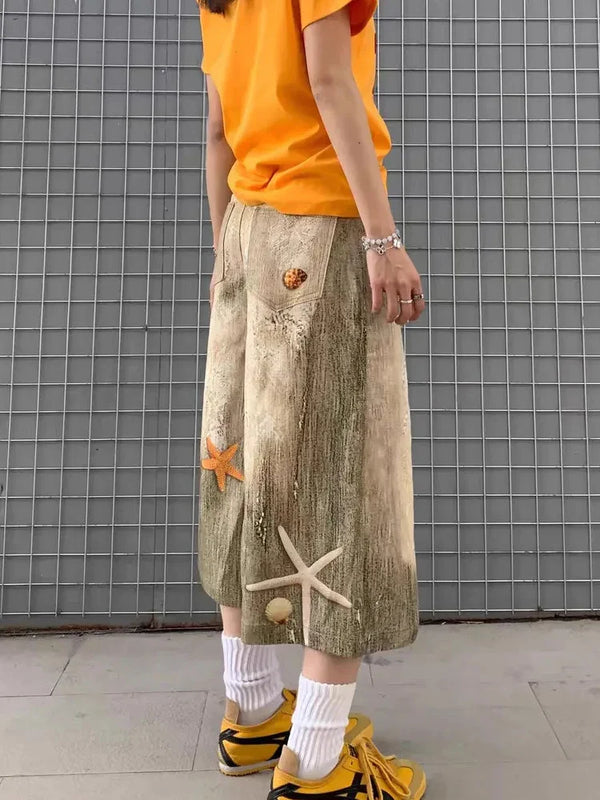 Cozy Oversized Stellar Rinse Denim Shorts alternatif görünüm