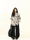 Butterfly Wing Print Womens Casual Top