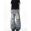 Heritage Blue Torn Bell Leg Denim