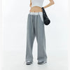 Patchwork High-Rise Wide-Leg