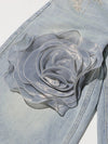 Botanical Vine Fairycore Stitchwork Denim