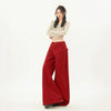Modern Cute Oversized Red Relaxed Bell Leg Denim