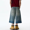 Heritage Relaxed Wide Leg Cropped Denim Shorts