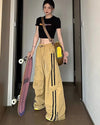 Kadın Wide Leg Çizgili Jogger, önden görünüm — Navra Wear